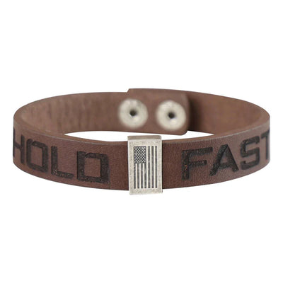HOLD FAST Mens Flag Leather Bracelet