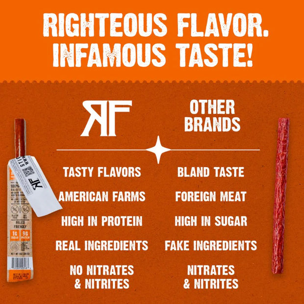 Righteous Felon O.G. Fiery Habanero Beef Stick - 6 pack